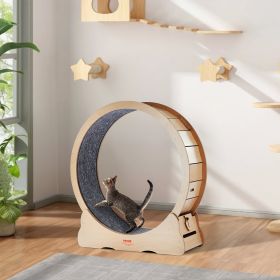 Cat Exercise Wheel 43.3' Large Cat Treadmill Wheel For Indoor Cats Yellow (Option: Natural)